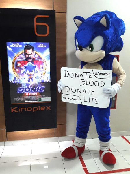 Cosplayer de Sonic tem projeto aprovado pela Kinoplex e Paramount Brasil para arrecadar doadores de Sangue! 5