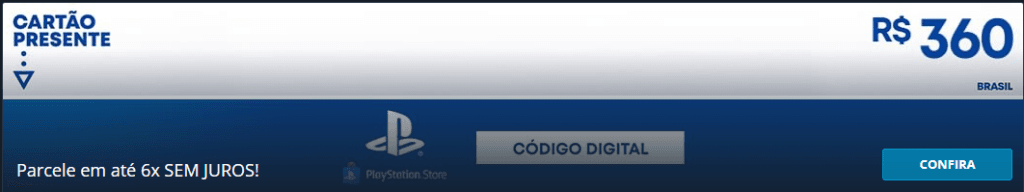 Gift Card Playstation com desconto