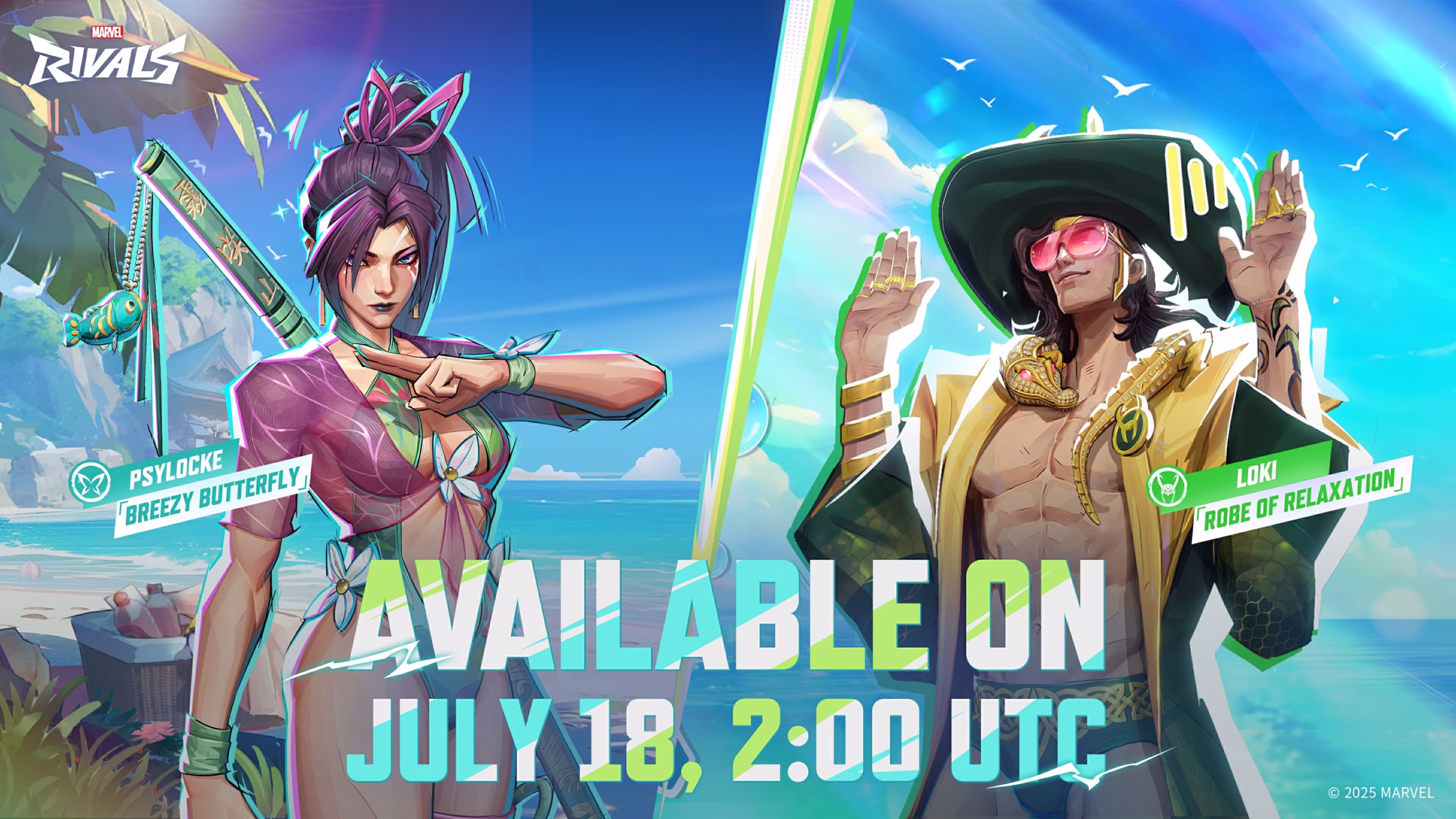Marvel Rivals: Loki e Psylocke recebem skins de verão com data confirmada 2 Marvel Rivals: Loki e Psylocke Summer Skins