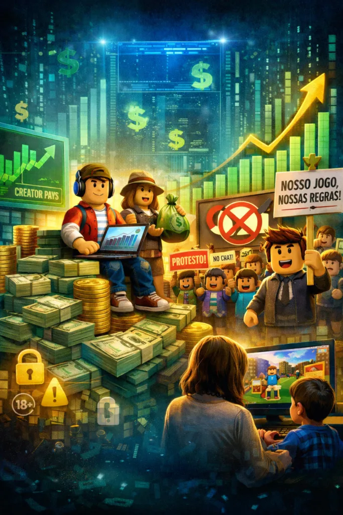 Roblox distribui US$ 1,5 bilhão a criadores em 2025 — sucesso bilionário, motins virtuais e o novo dilema das crianças na economia digital 3 Roblox distribui US$ 1,5 bilhão a criadores em 2025 — sucesso bilionário, motins virtuais e o novo dilema das crianças na economia digital 3