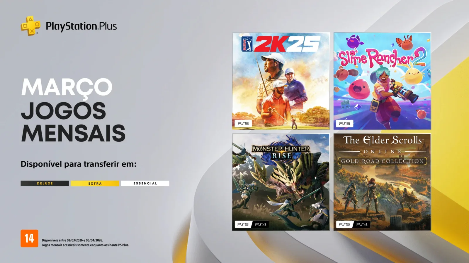 PS Plus Essential março de 2026: Confira os jogos gratuitos revelados pela Sony