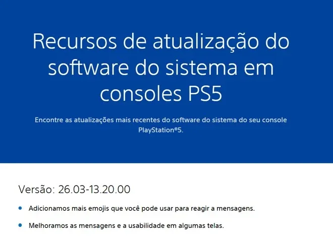 PS5 recebe atualização com novos recursos para mensagens e interface 2 PS5 recebe atualização com novos recursos para mensagens e interface