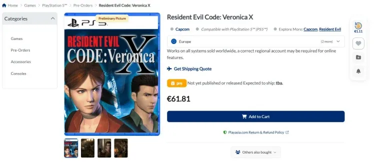 Resident Evil Code: Veronica vaza para PlayStation 5 e anima fãs 2 Resident Evil Code: Veronica vaza para PlayStation 5 e anima fãs